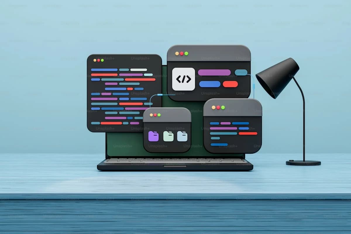 Technical SEO developer examining HTML source code and structured data validation