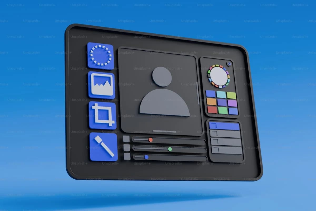 Operations manager interacting with bespoke company platform dashboard on modern tablet