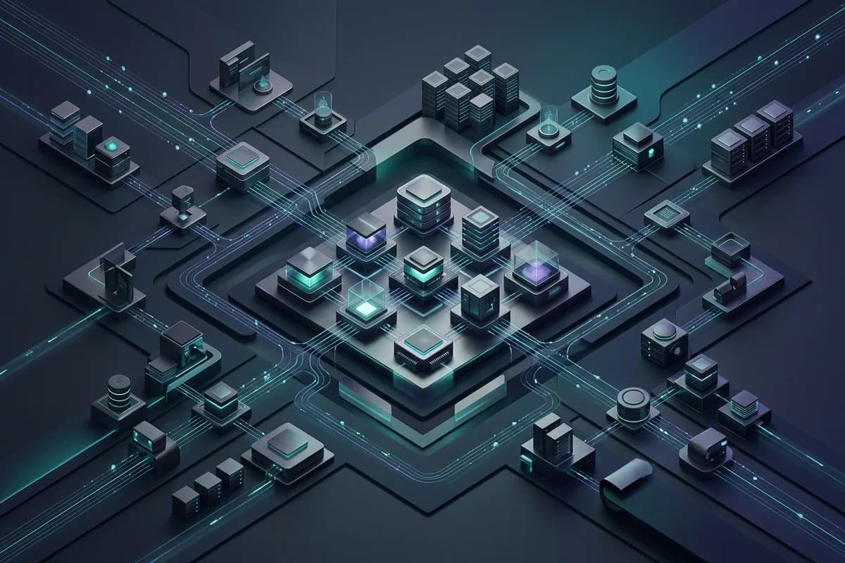Modern enterprise systems architecture illustrating legacy pipeline modernization, connected microservices, and decoupled database integration